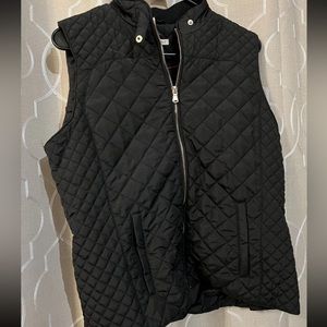 Miami Francesca's Black Quilted Vest Layer Gold Hardware Size Medium